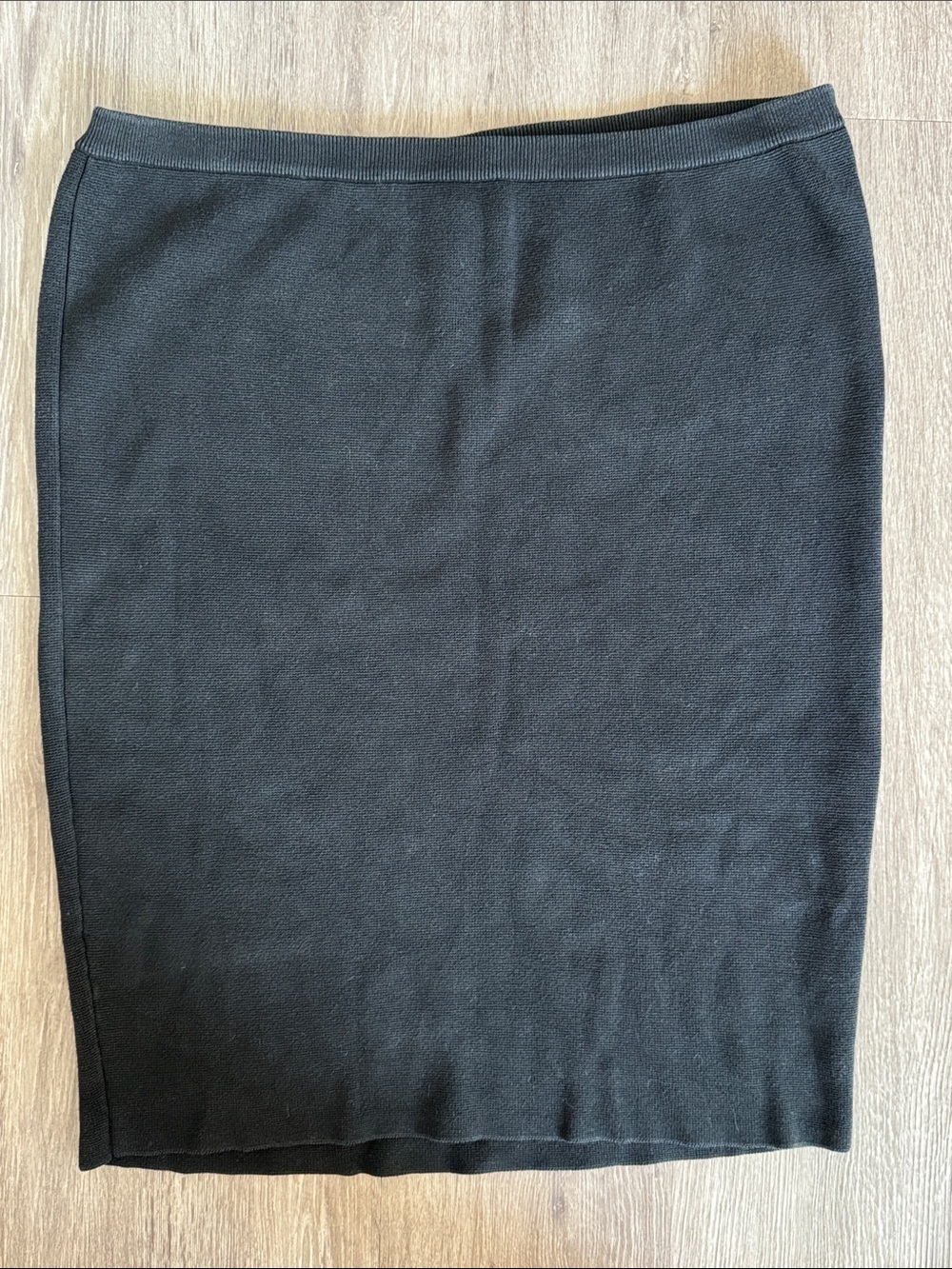 Eileen Fisher Black Knit Silk Blend Skirt